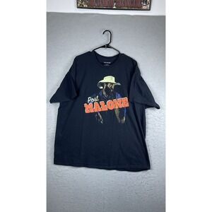 Post Malone Shirt Mens 2XL Black Cowboy Hat Graphic Tee T-Shirt Tagless